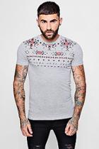 Boohoo Tribal Yoke Print T-shirt