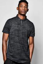 Boohoo Polo T Shirt With Zip Charcoal