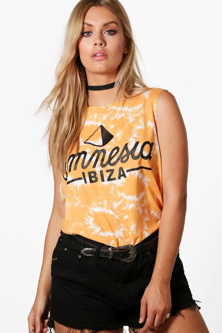 Boohoo Plus Petra Amnesia Ibiza Tie Dye Oversized Top Multi