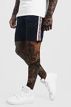 Boohoo Tape Detail Mid Length Short With Sports Rib