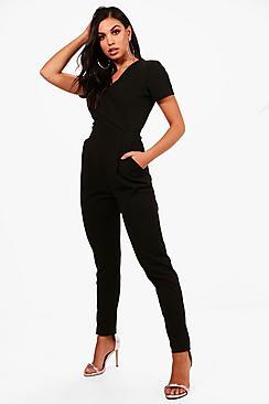 Boohoo Charlotte Wrap Detail Jumpsuit