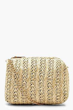 Boohoo Straw Mini Cross Body
