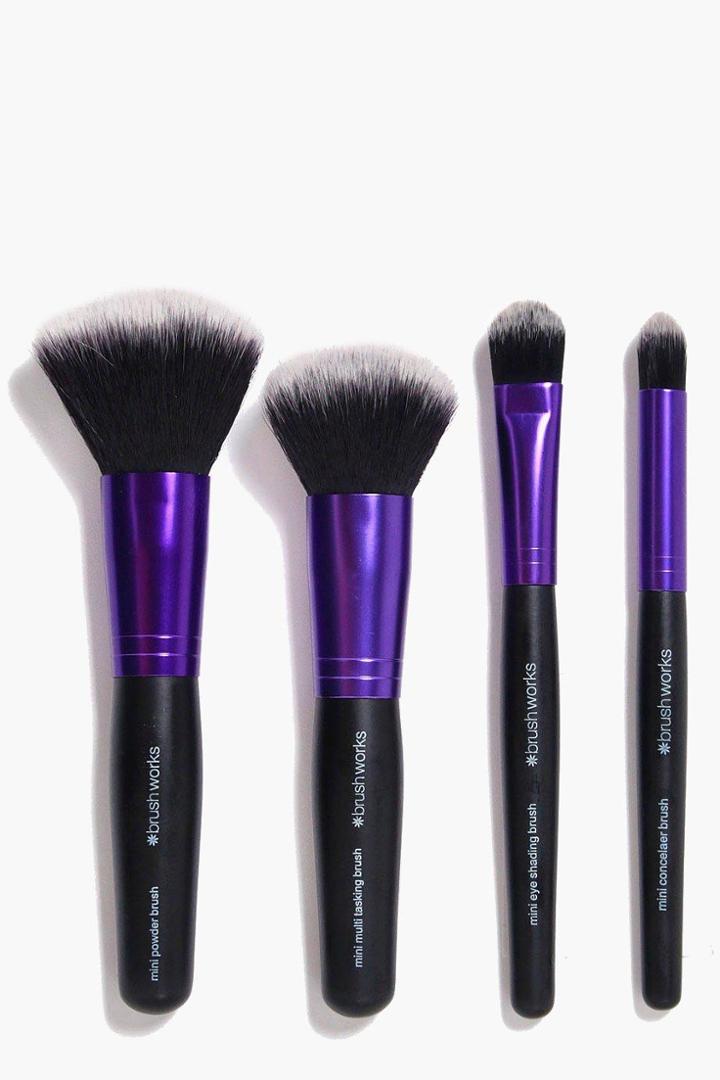 Boohoo Liquid & Powder Mini Brush Set Purple