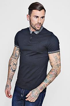 Boohoo Contrast Collar Jersey Polo