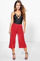 Boohoo Petite Olivia Shimmer Slinky Culotte Trouser