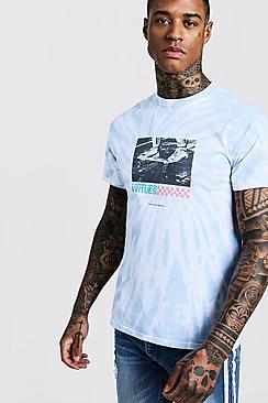 Boohoo Tie Dye Virtues Printed T-shirt