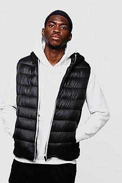 Boohoo Padded Gilet With Hood
