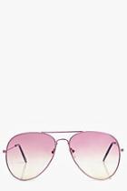 Boohoo Lexi Pink Ombre Lense Aviator Sunglasses