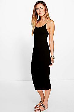 Boohoo Basic Spaghetti Strap Midi Dress