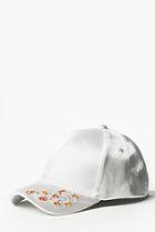 Boohoo White Floral Embroidered Cap