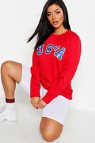 Boohoo Usa Slogan Sweat