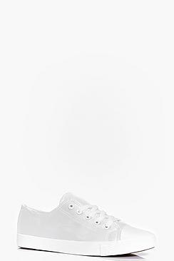 Boohoo Emma Satin Lace Up Trainer Pump