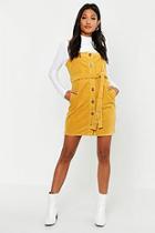 Boohoo Cord Button Through Belted Dress