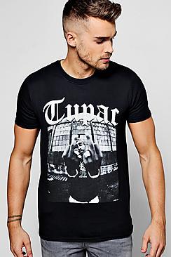 Boohoo Black Crew Neck Tupac T-shirt