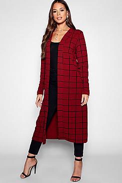 Boohoo Tall Checked Duster