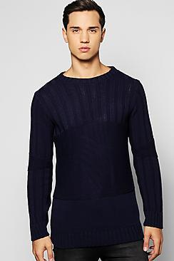 Boohoo Biker Detail Muscle Fit Ribbed Jumper