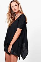 Boohoo Sarah Asymmetric Hem Knitted Top