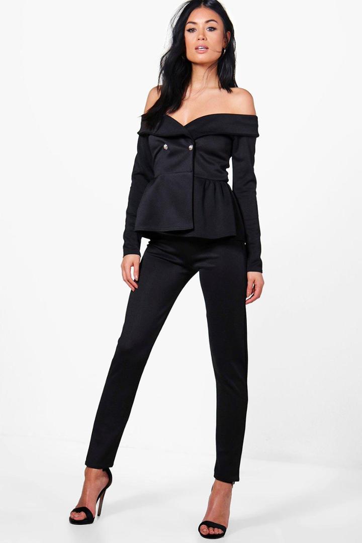 Boohoo Eloise Skinny Trouser Black