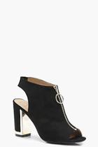 Boohoo Ruby Wide Fit Zip Front Sling Back Shoe Boots