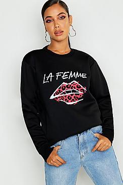 Boohoo La Femme Slogan Sweatshirt