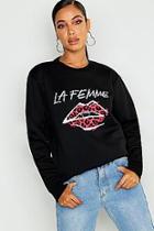 Boohoo La Femme Slogan Sweatshirt