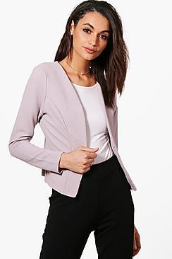 Boohoo Kate Jacquard Crop Blazer