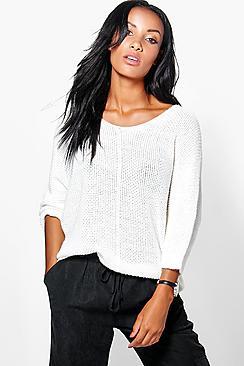 Boohoo Layla Slouchy V-neck Jumper