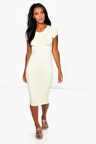 Boohoo Phoebe Bodycon Plain Dress Yellow