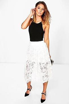 Boohoo Sophia Full Lace Skater Skirt