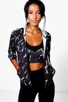 Boohoo Amy Fit Marble Sports Jacket Black