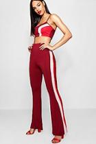 Boohoo Melissa Colour Block Crop & Flare Trouser Co-ord
