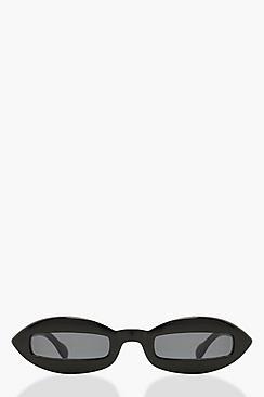 Boohoo Oval Contrast Statement Sunglasses