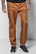 Boohoo Smart Cuff Woven Joggers With Zip Pockets Camel