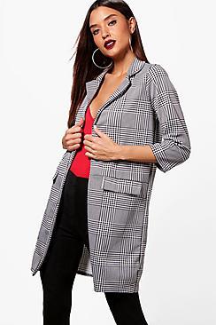 Boohoo Amy Mono Check Jacket