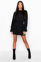 Boohoo Cotton Shirred Waist T-shirt Dress