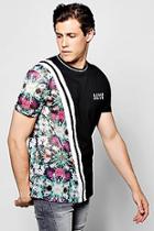 Boohoo Floral Spliced Man T Shirt