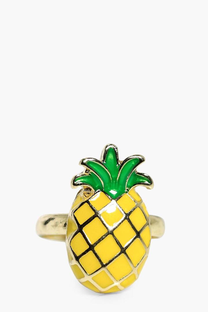 Boohoo Layla Pineapple Ring Yellow
