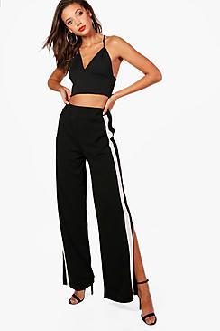Boohoo Tall Paige Contrast Panel Wide Leg Trouser