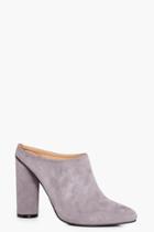 Boohoo Olivia Cylinder Heel Closed Toe Mule Grey