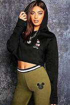 Boohoo Minnie Graphic Cropped Hoodie
