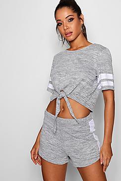 Boohoo Stripe Detail Short Set