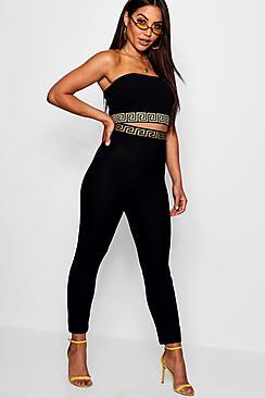 Boohoo High Waisted Tape Detail Trouser