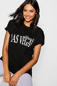 Boohoo Las Vegas Slogan T-shirt