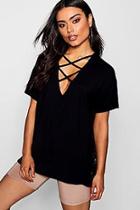 Boohoo Lace Insert Oversized T-shirt