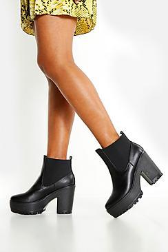 Boohoo Chunky Block Heel Chelsea Boots