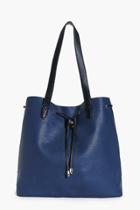 Boohoo Lucy Metal Detail Slouch Shopper Bag Indigo