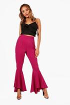Boohoo Maisie Ruffle Ankle High Waist Crepe Leggings