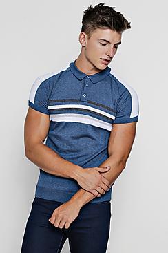 Boohoo Colour Block Knitted Polo