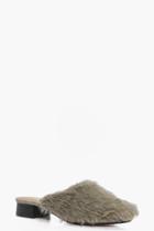 Boohoo Melissa Faux Fur Mule Taupe