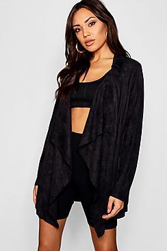 Boohoo Suedette Waterfall Jacket
